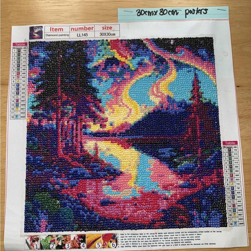 Completed by a cancer survivor Colorful Diamond Art poster 30 x 30cm needsframe